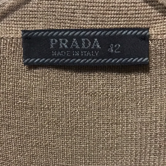 Prada Tan Cashmere Sweater Tie Front Detail 6 - Picture 4 of 5